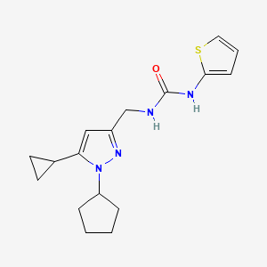 1-((1-cyclopentyl-5-cyclopropyl-1H-pyrazol-3-yl)methyl)-3-(thiophen-2-yl)urea