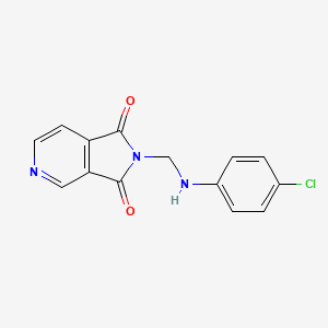 molecular formula C14H10ClN3O2 B2773708 2-[(4-Chloroanilino)methyl]pyrrolo[3,4-c]pyridine-1,3-dione CAS No. 630083-02-2