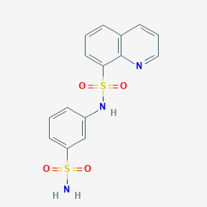 molecular formula C15H13N3O4S2 B277371 N-[3-(aminosulfonyl)phenyl]-8-quinolinesulfonamide 