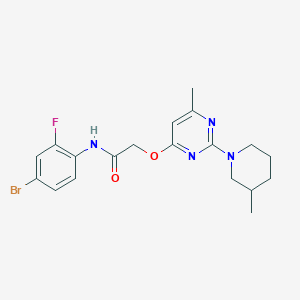 molecular formula C19H22BrFN4O2 B2773714 N-(4-bromo-2-fluorophenyl)-2-{[6-methyl-2-(3-methylpiperidin-1-yl)pyrimidin-4-yl]oxy}acetamide CAS No. 1226437-40-6