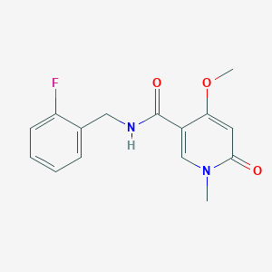 molecular formula C15H15FN2O3 B2773717 N-(2-fluorobenzyl)-4-methoxy-1-methyl-6-oxo-1,6-dihydropyridine-3-carboxamide CAS No. 2034319-62-3