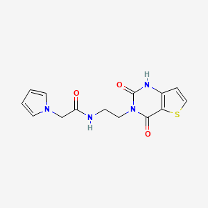 molecular formula C14H14N4O3S B2773718 N-(2-(2,4-dioxo-1,2-dihydrothieno[3,2-d]pyrimidin-3(4H)-yl)ethyl)-2-(1H-pyrrol-1-yl)acetamide CAS No. 2034354-40-8