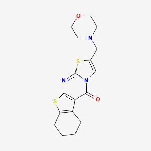 molecular formula C17H19N3O2S2 B2773725 2-(morpholinomethyl)-6,7,8,9-tetrahydro-5H-benzo[4,5]thieno[2,3-d]thiazolo[3,2-a]pyrimidin-5-one CAS No. 54249-32-0