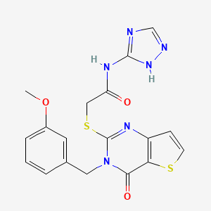 molecular formula C18H16N6O3S2 B2773728 N-(4-氟-2-甲基苯基)-4-[5-(哌啶-1-基甲酰)-1,3,4-噁二唑-2-基]噻吩-2-磺酰胺 CAS No. 1115976-45-8