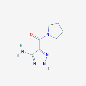 molecular formula C7H11N5O B2773729 4-(pyrrolidine-1-carbonyl)-1H-1,2,3-triazol-5-amine CAS No. 1788532-59-1