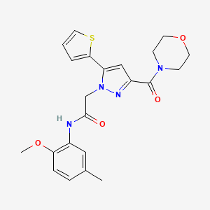 N-(2-methoxy-5-methylphenyl)-2-(3-(morpholine-4-carbonyl)-5-(thiophen-2-yl)-1H-pyrazol-1-yl)acetamide