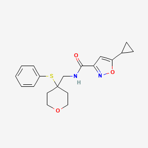 5-cyclopropyl-N-((4-(phenylthio)tetrahydro-2H-pyran-4-yl)methyl)isoxazole-3-carboxamide