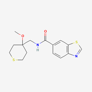 molecular formula C15H18N2O2S2 B2773744 N-((4-methoxytetrahydro-2H-thiopyran-4-yl)methyl)benzo[d]thiazole-6-carboxamide CAS No. 2034244-44-3