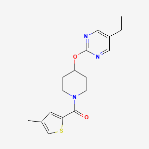 molecular formula C17H21N3O2S B2773749 [4-(5-Ethylpyrimidin-2-yl)oxypiperidin-1-yl]-(4-methylthiophen-2-yl)methanone CAS No. 2380144-45-4