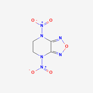 molecular formula C4H4N6O5 B2773766 Furazano[3,4-b]pyrazine, 4,5,6,7-tetrahydro-4,7-dinitro- CAS No. 98778-15-5