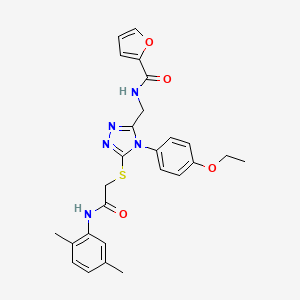 molecular formula C26H27N5O4S B2773772 N-((5-((2-((2,5-dimethylphenyl)amino)-2-oxoethyl)thio)-4-(4-ethoxyphenyl)-4H-1,2,4-triazol-3-yl)methyl)furan-2-carboxamide CAS No. 309969-73-1