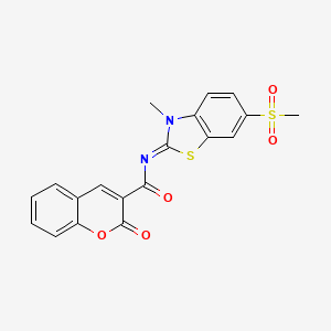 molecular formula C19H14N2O5S2 B2773774 (Z)-N-(3-甲基-6-(甲磺基)苯并[4-d]噻唑-2(3H)-基亚甲基)-2-氧代-2H-香豆素-3-甲酰胺 CAS No. 683238-10-0