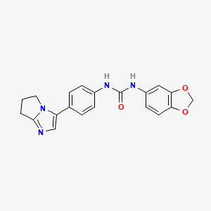 molecular formula C20H18N4O3 B2773785 1-(苯并[d][1,3]二噁唑-5-基)-3-(4-(6,7-二氢-5H-吡咯[1,2-a]咪唑-3-基)苯基)脲 CAS No. 1421512-79-9