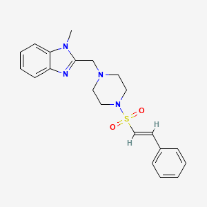 molecular formula C21H24N4O2S B2773786 (E)-1-甲基-2-((4-(苯乙烯基磺酰基)哌嗪-1-基)甲基)-1H-苯并[d]咪唑 CAS No. 1173362-31-6