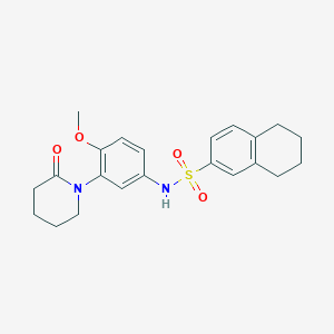 molecular formula C22H26N2O4S B2773788 N-[4-methoxy-3-(2-oxopiperidin-1-yl)phenyl]-5,6,7,8-tetrahydronaphthalene-2-sulfonamide CAS No. 941939-87-3