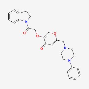 5-(2-(indolin-1-yl)-2-oxoethoxy)-2-((4-phenylpiperazin-1-yl)methyl)-4H-pyran-4-one