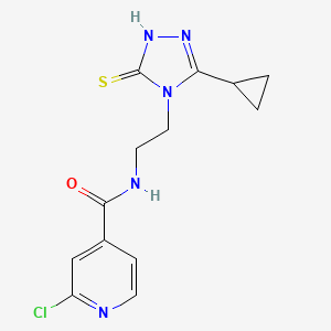 molecular formula C13H14ClN5OS B2773802 2-Chloro-N-[2-(3-cyclopropyl-5-sulfanylidene-1H-1,2,4-triazol-4-yl)ethyl]pyridine-4-carboxamide CAS No. 1385438-01-6