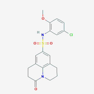 molecular formula C19H19ClN2O4S B2773804 N-(5-chloro-2-methoxyphenyl)-3-oxo-1,2,3,5,6,7-hexahydropyrido[3,2,1-ij]quinoline-9-sulfonamide CAS No. 898464-82-9