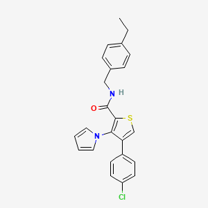 molecular formula C24H21ClN2OS B2773807 4-(4-chlorophenyl)-N-(4-ethylbenzyl)-3-(1H-pyrrol-1-yl)thiophene-2-carboxamide CAS No. 1291856-95-5