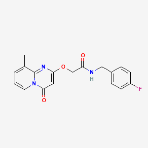 molecular formula C18H16FN3O3 B2773808 N-(4-fluorobenzyl)-2-((9-methyl-4-oxo-4H-pyrido[1,2-a]pyrimidin-2-yl)oxy)acetamide CAS No. 1105214-12-7