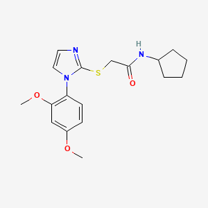 molecular formula C18H23N3O3S B2773813 N-环戊基-2-{[1-(2,4-二甲氧基苯基)-1H-咪唑-2-基]硫代}乙酰胺 CAS No. 869345-51-7