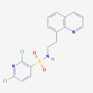 molecular formula C16H13Cl2N3O2S B2773821 2,6-dichloro-N-[2-(quinolin-8-yl)ethyl]pyridine-3-sulfonamide CAS No. 1259160-36-5