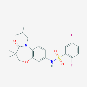 molecular formula C21H24F2N2O4S B2773823 2,5-difluoro-N-(5-isobutyl-3,3-dimethyl-4-oxo-2,3,4,5-tetrahydrobenzo[b][1,4]oxazepin-8-yl)benzenesulfonamide CAS No. 921997-96-8