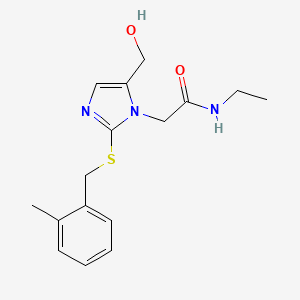N-ethyl-2-(5-(hydroxymethyl)-2-((2-methylbenzyl)thio)-1H-imidazol-1-yl)acetamide