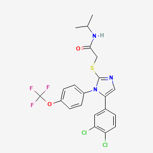 2-((5-(3,4-dichlorophenyl)-1-(4-(trifluoromethoxy)phenyl)-1H-imidazol-2-yl)thio)-N-isopropylacetamide