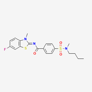molecular formula C20H22FN3O3S2 B2773842 (E)-4-(N-butyl-N-methylsulfamoyl)-N-(6-fluoro-3-methylbenzo[d]thiazol-2(3H)-ylidene)benzamide CAS No. 683770-39-0