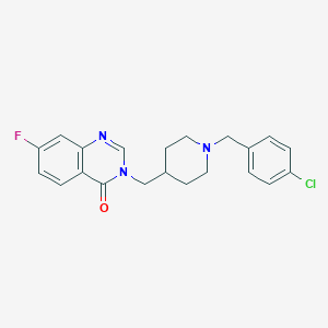 molecular formula C21H21ClFN3O B2773843 3-[[1-[(4-Chlorophenyl)methyl]piperidin-4-yl]methyl]-7-fluoroquinazolin-4-one CAS No. 2415517-04-1