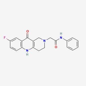 molecular formula C20H18FN3O2 B2773849 2-(8-fluoro-10-oxo-3,4-dihydrobenzo[b][1,6]naphthyridin-2(1H,5H,10H)-yl)-N-phenylacetamide CAS No. 1226458-64-5