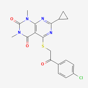 5-((2-(4-chlorophenyl)-2-oxoethyl)thio)-7-cyclopropyl-1,3-dimethylpyrimido[4,5-d]pyrimidine-2,4(1H,3H)-dione
