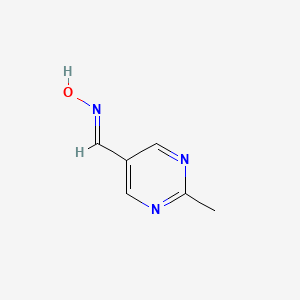 molecular formula C6H7N3O B2773863 5-Pyrimidinecarboxaldehyde, 2-methyl-, oxime CAS No. 1380649-15-9