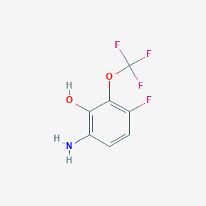 molecular formula C7H5F4NO2 B2773866 6-Amino-3-fluoro-2-(trifluoromethoxy)phenol CAS No. 1806335-72-7