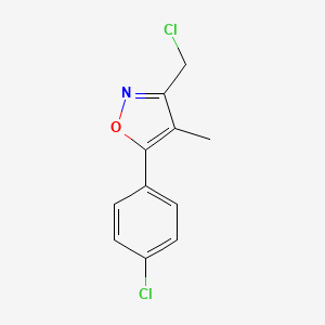 molecular formula C11H9Cl2NO B2773873 3-(Chloromethyl)-5-(4-chlorophenyl)-4-methylisoxazole CAS No. 1532667-76-7