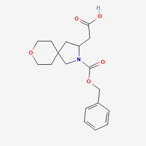 molecular formula C18H23NO5 B2773876 2-(2-Phenylmethoxycarbonyl-8-oxa-2-azaspiro[4.5]decan-3-yl)acetic acid CAS No. 2287311-05-9
