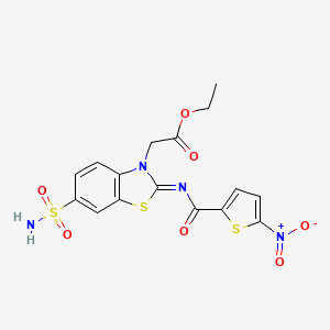 (Z)-ethyl 2-(2-((5-nitrothiophene-2-carbonyl)imino)-6-sulfamoylbenzo[d]thiazol-3(2H)-yl)acetate