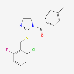 [2-[(2-Chloro-6-fluorophenyl)methylsulfanyl]-4,5-dihydroimidazol-1-yl]-(4-methylphenyl)methanone