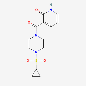 molecular formula C13H17N3O4S B2773891 3-(4-(环丙基磺酰基)哌嗪-1-甲酰)吡啶-2(1H)-酮 CAS No. 1219913-80-0
