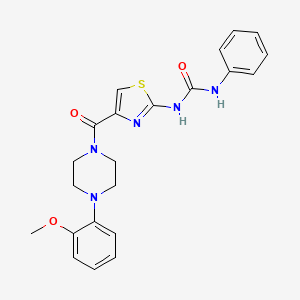 B2773895 1-(4-(4-(2-Methoxyphenyl)piperazine-1-carbonyl)thiazol-2-yl)-3-phenylurea CAS No. 941968-40-7