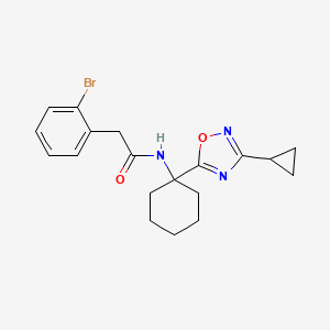 molecular formula C19H22BrN3O2 B2773897 2-(2-bromophenyl)-N-[1-(3-cyclopropyl-1,2,4-oxadiazol-5-yl)cyclohexyl]acetamide CAS No. 1421583-89-2