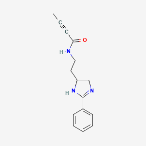 molecular formula C15H15N3O B2773899 N-[2-(2-Phenyl-1H-imidazol-5-yl)ethyl]but-2-ynamide CAS No. 2411298-21-8