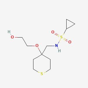 N-((4-(2-hydroxyethoxy)tetrahydro-2H-thiopyran-4-yl)methyl)cyclopropanesulfonamide
