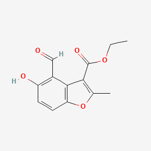 molecular formula C13H12O5 B2773902 乙酸4-甲酰-5-羟基-2-甲基-1-苯并呋喃-3-羧酸酯 CAS No. 383891-95-0