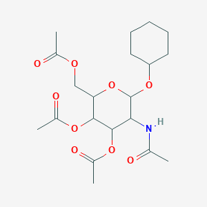 molecular formula C20H31NO9 B2773905 (5-乙酰氨基-3,4-二乙酰氧基-6-环己氧基氧杂环丙烷-2-基)甲基乙酸酯 CAS No. 347411-90-9
