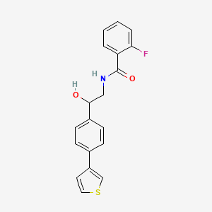 2-fluoro-N-(2-hydroxy-2-(4-(thiophen-3-yl)phenyl)ethyl)benzamide