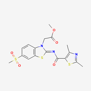 (Z)-methyl 2-(2-((2,4-dimethylthiazole-5-carbonyl)imino)-6-(methylsulfonyl)benzo[d]thiazol-3(2H)-yl)acetate