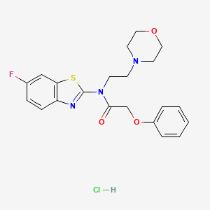 molecular formula C21H23ClFN3O3S B2773918 N-(6-氟苯并[d]噻唑-2-基)-N-(2-吗啉基乙基)-2-苯氧乙酰胺盐酸盐 CAS No. 1217124-88-3