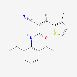 molecular formula C19H20N2OS B2773919 (Z)-2-Cyano-N-(2,6-diethylphenyl)-3-(3-methylthiophen-2-yl)prop-2-enamide CAS No. 380554-86-9